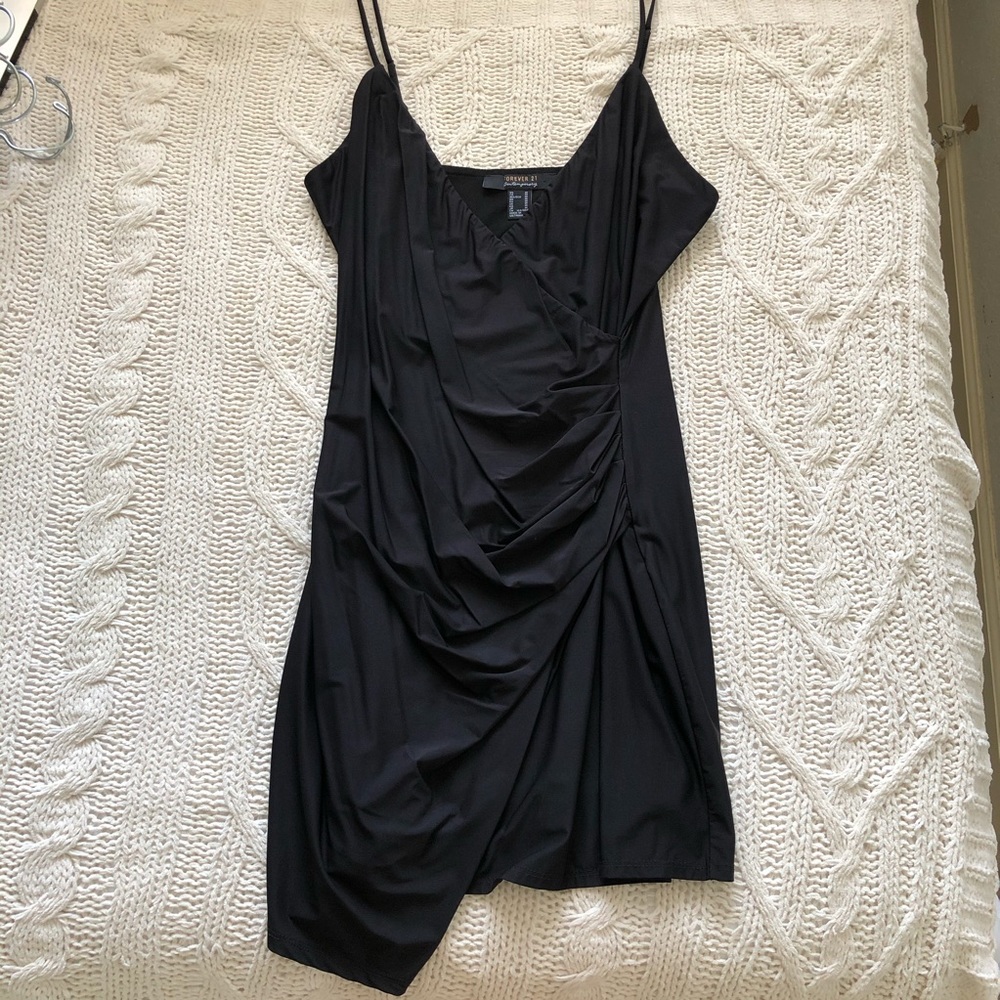 F21 black high-low dress
